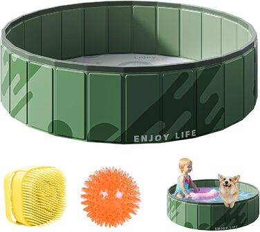 Дитячий басейн для собак та дітей, складаний, з ПВХ, антиковзаюча поверхня, для балкону, великий (80x20 см)