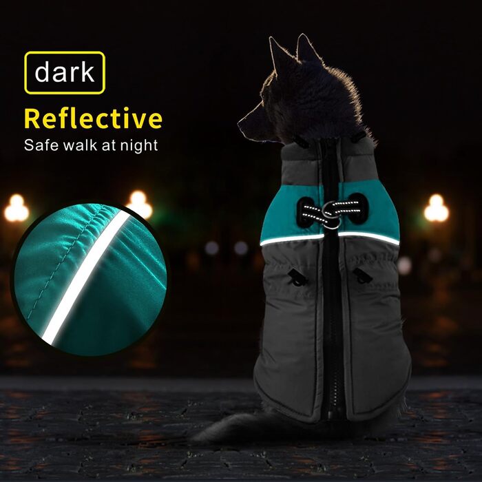 Водонепроникний зимовий одяг для собак, теплий флісовий костюм, жилет для собак з шлейкою (синій, 3XL)