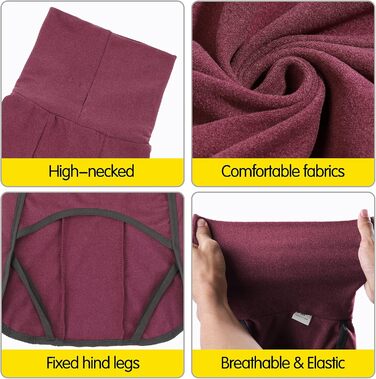 Світшот для собак Heywean з флісу, теплий пуловер для маленьких та середніх собак, одяг для домашнього та зовнішнього використання, колір бордовий (M, 1 шт.)