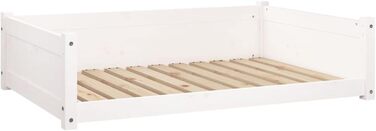 Ліжко для собак та котів біле з масиву сосни, велике (105,5x75,5x28 см)