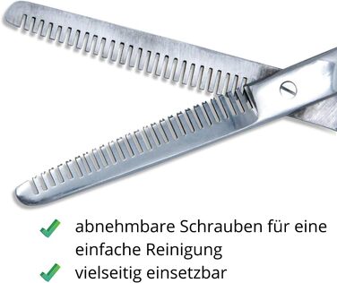 Ножиці для вирівнювання шерсті тварин AMKA з нержавіючої сталі, двосторонні