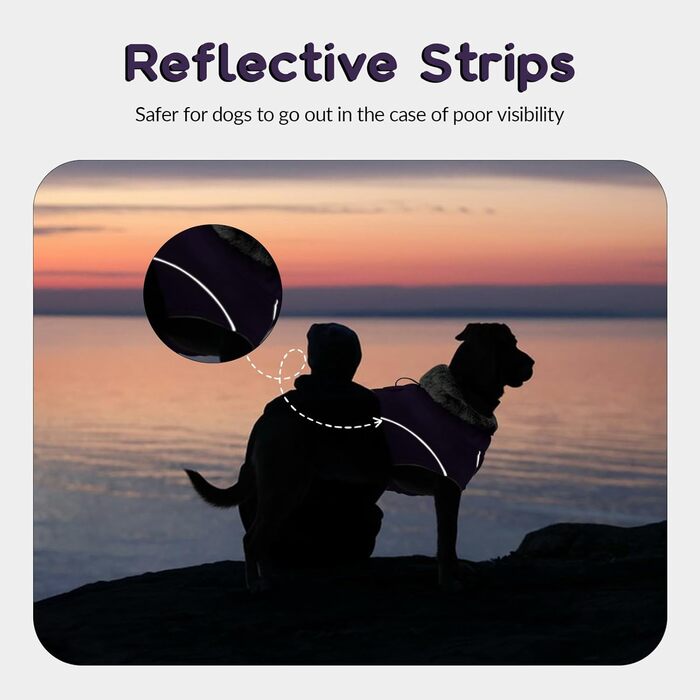 Водонепроникна куртка для собак XL, тепла флісова жилетка для великих собак, камуфляж, фіолетовий (A-Lila)