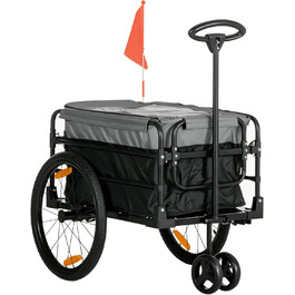 Причіп для велосипеда HOMCOM 2-в-1: вантажний, пасажирський, 20