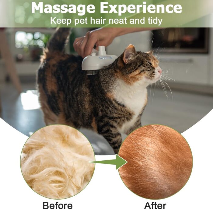 3-в-1 Щітка для котів та собак з парою, антистатична щітка з розпилювачем, самоочисна, для короткої та довгої шерсті, рожева