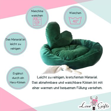 М'яке лежанка-подушка для собак Love Gifts® | Ортопедичний лежанка для собак середніх та маленьких порід | Зелений колір