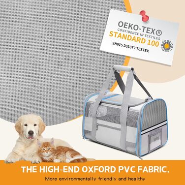 Транспортувальна сумка для котів та собак великих, середніх та малих порід, складна, м'які боки, 25 л, сірий колір