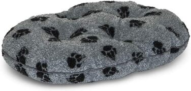 Килимок для собак Датського дизайну, стьобаний, з флісу Sherpa, овальний, 45 см, сірий