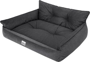 Лежак для собак DOGGY Fancy XL 82x63 см, графітовий, матрац для тварин, диван, прошитий, знімний чохол