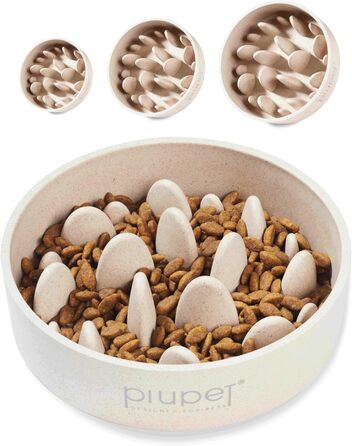 Миска для собак PiuPet® Anti-gulp 0,8 л, бежева | Миска для собак, slow feeder, миска протиковтання, миска для собак великих порід