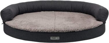 Ортопедичний диван для собак TRIXIE Vital Sofa Bendson, овальний, 75×60 см, темно-сірий/світло-сірий