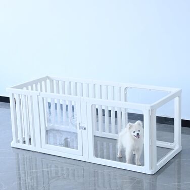 Laufstall для собак та цуценят WOOQOTT: безпечний загін з прозорими панелями, 61 см