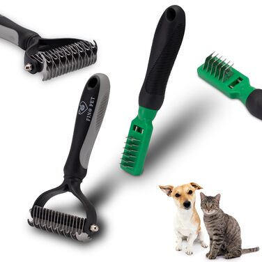 Набір з 2 гребінці для видалення шерсті та щітка для собак/кішок - Ідеально для догляду за шерстю та догляду за кігтями, аксесуари для котів та собак, підходить для довгої та короткої шерсті - не іграшка для котів