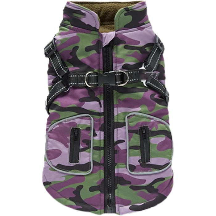 Зимовий теплий жилет для собак з інтегрованим шлейкою, водовідштовхуючий, світловідбиваючий, для малих, середніх та великих собак