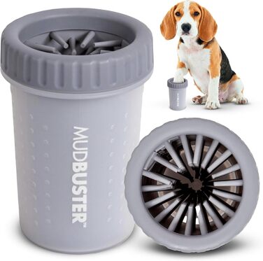 Dexas MudBuster: портативний очищувач лап для собак, силіконовий, середній, сірий