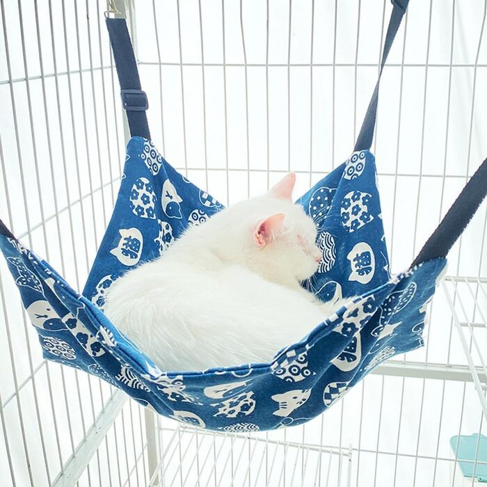 Гніздо-гамак для котів MiOYOOW: зручне та дихаюче ліжко для маленьких тварин з 4 металевими гачками
