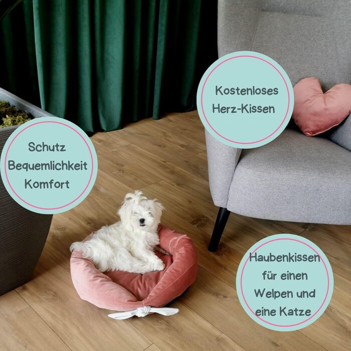 М'яке подушко-ліжко для собак Love Gifts® | Ортопедичне ліжко для собак середніх та маленьких порід | Рожевий колір