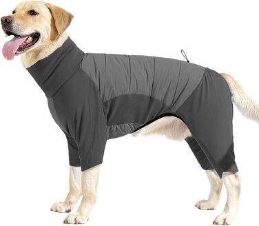 Водонепроникний зимовий одяг для собак: теплий зимовий теплий одяг з високим коміром для маленьких та середніх собак, прогулянки, туризм, кемпінг (Сірий M)