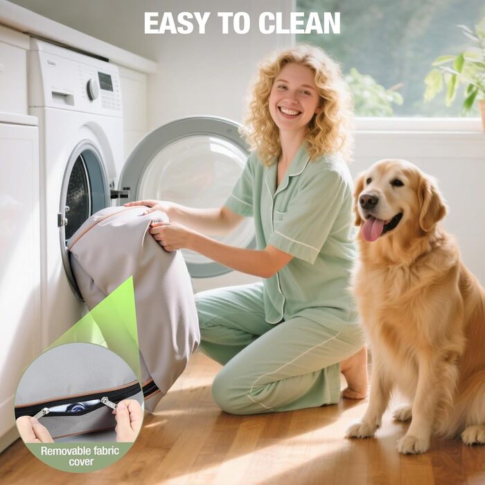 Кругле лежанка для собак Lekereise: водовідштовхувальний, надувний, 126x66x12 см, для середніх та маленьких собак, знімний чохол, для подорожей та саду (сірий), XL