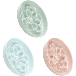 Набір мисок протиковтання для котів та маленьких собак 3 шт. - Миски з лабіринтною конструкцією, зелені, блакитні, рожеві