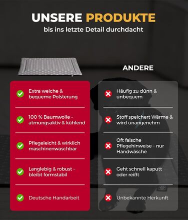 Літня подушка для собак HS-Hundebett® з бавовни з наповнювачем та антиковзким покриттям XS – М'яка подушка для собак на літо – Пральна та довговічна – Легка літня подушка для собак – Виготовлено в Німеччині (Акор, 95x135 см)