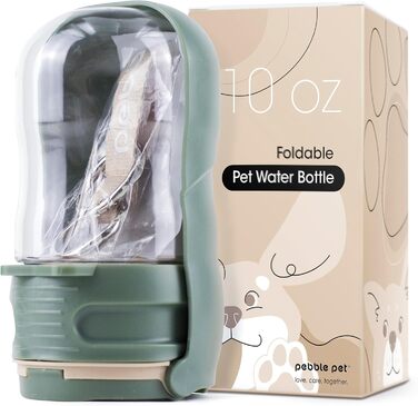 Складана пляшка для води для тварин Pebble Pet, 284 мл, з фільтром, портативна, для собак та котів, виготовлена з безпечного пластику, для прогулянок та подорожей