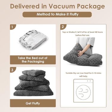 Килимок для собак великих порід EHEYCIGA, 104x68 см, XL, штучне хутро та льон, темно-сірий