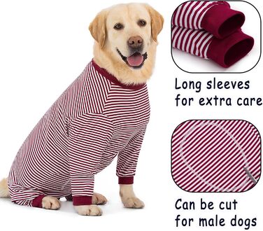 Тіло для собак після операції (2XL, червоний) - захист від лизання, альтернатива комірцю, для великих та середніх собак