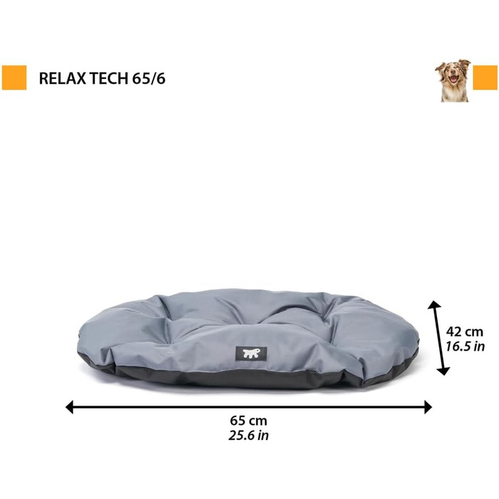 Крісло-ліжко для собак великих порід Ferplast: ортопедичне, знімний чохол, водонепроникне, 110 x 70 x 8 см, сірого кольору