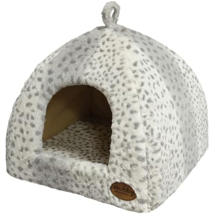 Ноббі Höhle Alanis, кутова лежанка для кота, леопардовий колір, 40 x 40 x 35 см