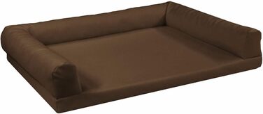 Ортопедичне ліжко для собак Juelle з штучної шкіри, софа з матрацом для великих собак, знімний чохол, придатне для прання в пральній машині, Lord L-XXL (100x75 см, бежевий), L (120x90x20 см, коричневий)