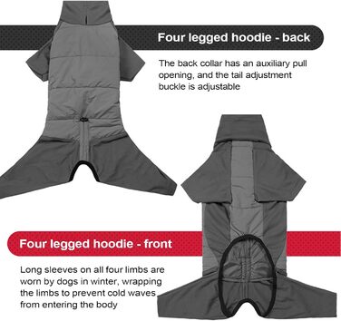 Зимовий одяг для собак: теплий, вітронепроникний зимовий одяг з коміром для малих, середніх та великих собак. Ідеально для прогулянок, походів та кемпінгу. Колір: сірий, розмір L