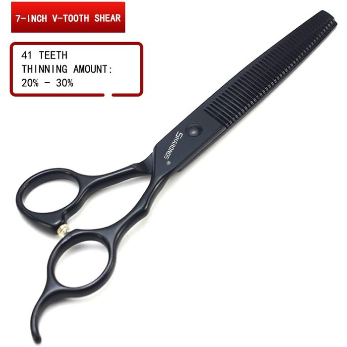 Набір професійних ножиць для стрижки волосся SHARONDS 6 та 7 дюймів (3 шт.) - ножиці для стрижки та витончення, 440C сталь, чорний колір