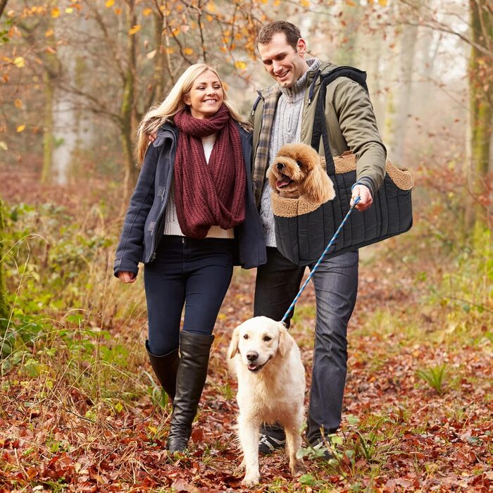 PETCUTE Сумка-переноска для собак і котів, чорна, з карабіном, складна, для маленьких тварин