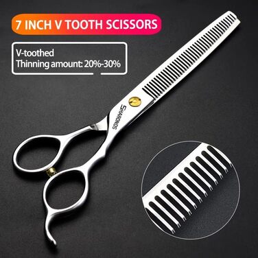 Професійні перукарські ножиці для стрижки та проріджування волосся, 7 дюймів, сталь 440C, набір (3 шт.)