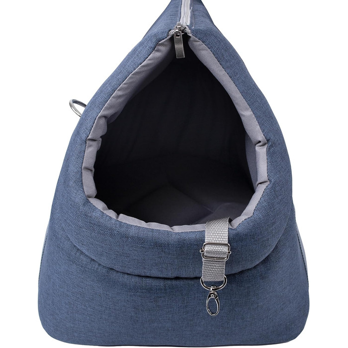 Сумка-переноска для собак BOUTIQUE ZOO XL (до 15 кг) – велика переноска для собак та котів – м'яка, складна, пральна – 52×35×39 см – (52 x 35 x 39 см, Деним)
