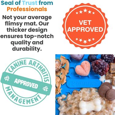 Килимок для собак Marley Reversible Lick Mat: силікон, повільне годування, антиковзаюча поверхня, блакитний колір