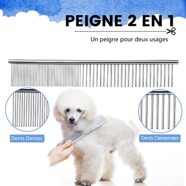 Набір для грумінгу собак: професійна шерстьрізка з нержавіючої сталі 4CR, гребінець, для догляду за шерстю