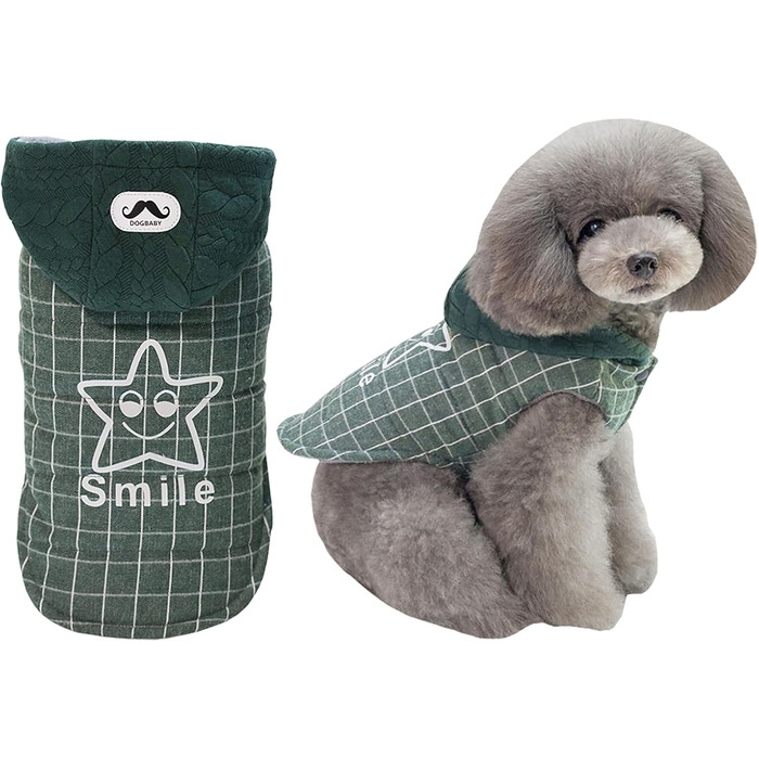 Теплий зимовий одяг для собак: куртка-худі для маленьких та середніх собак і котів (XL, зелений)