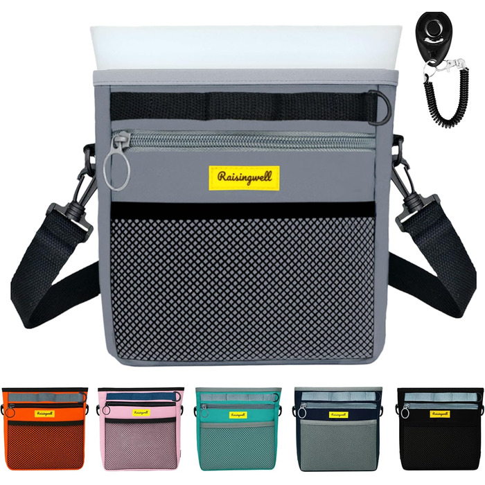 Сумка для ласощів для собак, багатофункціональна сумка для прогулянок з силіконовим кишеньком, мішок для корму для дресирування собак та дозатор ласощів, ідеальна для активного відпочинку на вулиці (Чорний 4 чашки) (6. Сірий 4 чашки)