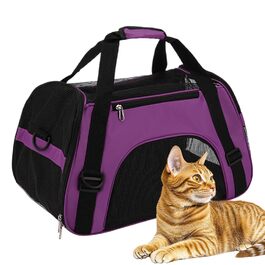Сумка-переноска для тварин, портативна, для цуценят, дихаюча, неслизька, для подорожей, прогулянок та хандерінгу на природі, фіолетова