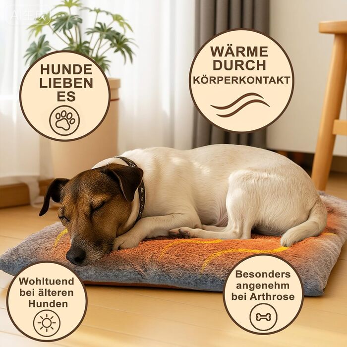 Тепла та м'яка підстилка для собак середніх та маленьких порід - коричнева, антиковзаюча, легко миється, для захисту дивану та авто