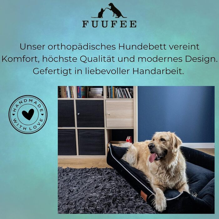FUUFEE Крісло-ліжко для собак Великих порід, 100 x 80 см, Зручне, Миється, Знімний чохол на блискавці, Колір: Кориця (S (60 x 40 см), Морський)