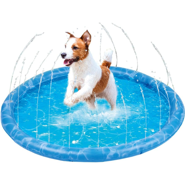 Басейн для собак Ø 80 см: ідеальний басейн-перевертач для собак, іграшковий басейн-фонтан, дитячий басейн для ігор з водою