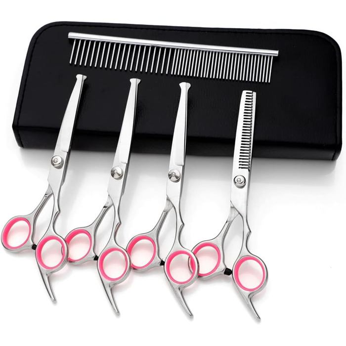 Набір професійних ножиць для грумінгу собак і котів, нержавіюча сталь, безпечні, гострі, довговічні, блакитні