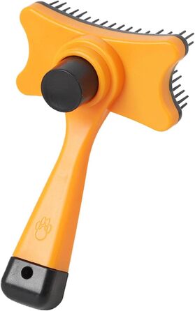 Щітка для собак та котів Pawstrip: самоочисна, для довгого та короткого волосся, 12x7.5 см, блакитна