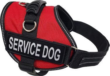 Шлея для собак ActiveDogs Air-Tech XL, Cordura, червона, з ручкою, ADA-картками та світловідбивними нашивками для сервісних собак (73,7-101,6 см)
