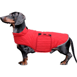 Водонепроникна зимова куртка для такси для собак Babepet з флісовою підкладкою, світловідбиваючий пуловер з отвором для шлейки, червоний, розмір L (спина: 45 см)