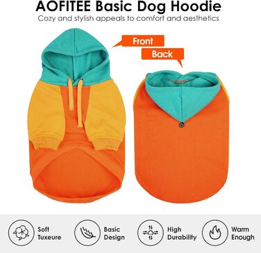 Теплий капюшонний светр AOFITEE для великих собак, осінь-зима, бавовна, рожевий, розмір L (з візерунком 'Захід сонця')