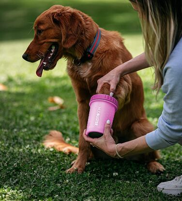 Dexas MudBuster: портативний очищувач лап для собак, розмір M, фуксія