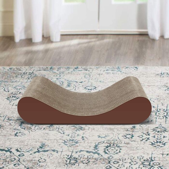 Килимок-ігрова площадка для котів з картону, лежанка, 60*24 см (колір: коричневий, форма: кістка)